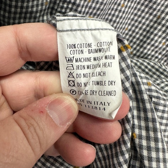 Billy Reid Tuscumbria Black White Button Down Shirt Copper Stitch Size L Gingham - Picture 6 of 8